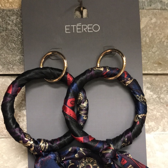 🎁 Etereo Scarf-Detail Hoop Earrings - Picture 4 of 7